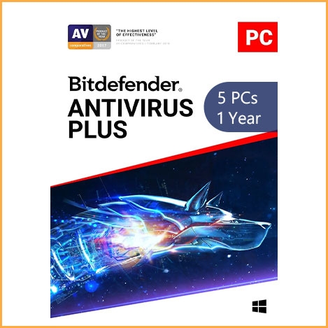 Bitdefender Antivirus Plus - 5 PCs - 1 Year EU